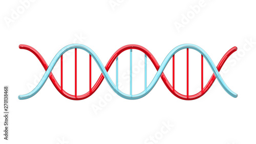 Beautiful medical red and blue scientific twisted helix structure abstract model of dna genes on a white background. Vector illustration
