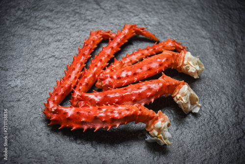 Crab Legs on dark background - Alaskan King crab hokkaido seafood