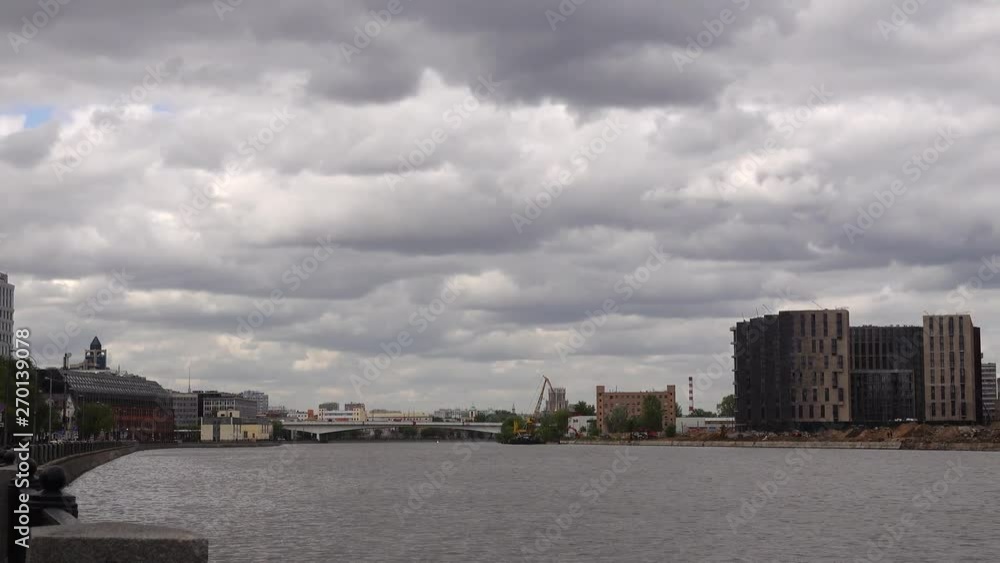 Beautiful view of the city embankment, 4k video Beautiful view of the city embankment, 4k video