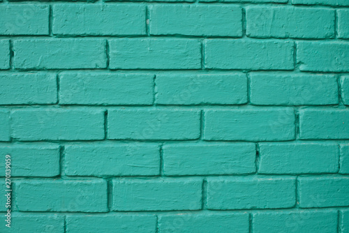 Turquoise painted bricks background