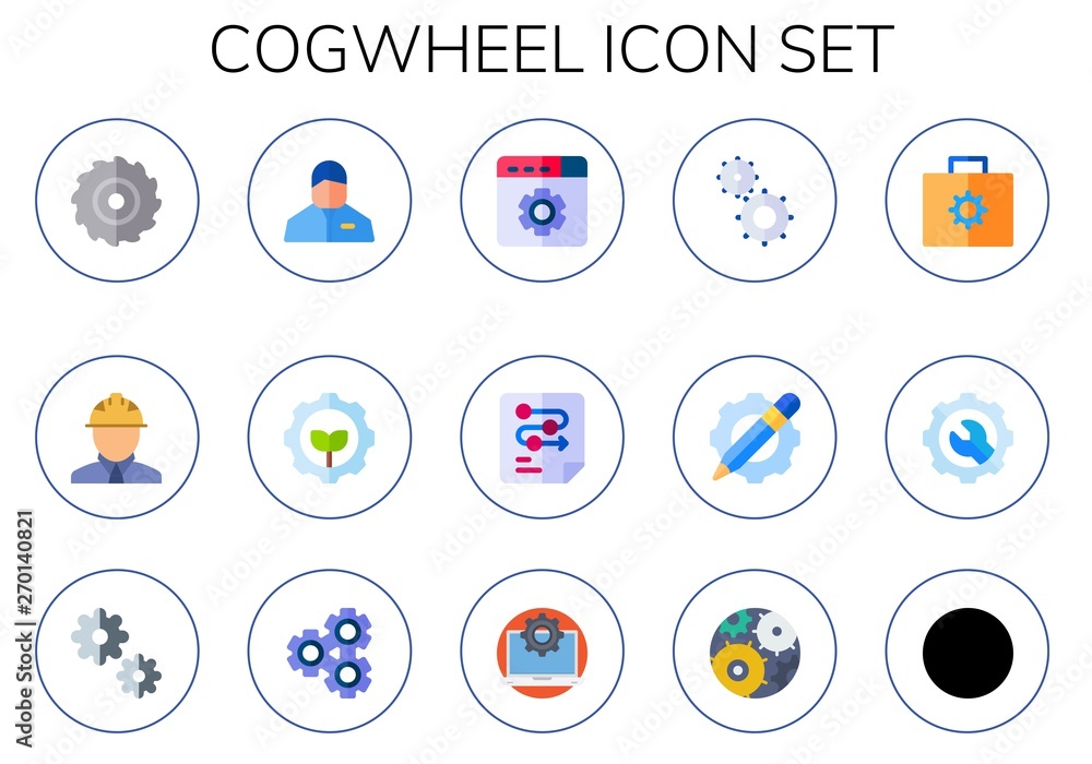 cogwheel icon set
