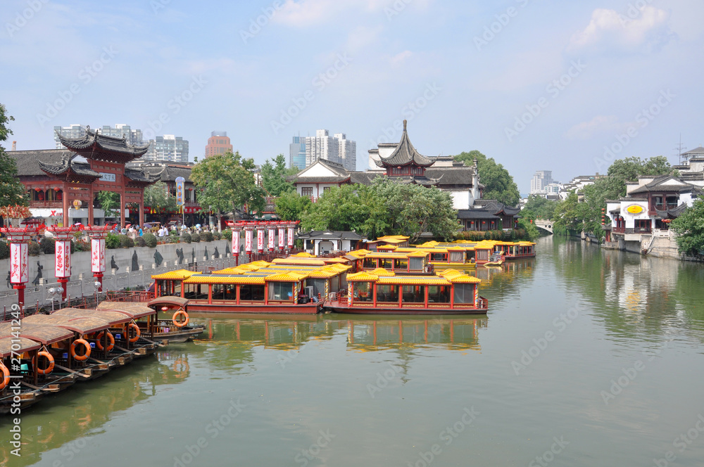 Nanjing Confucius Temple (Fuzi Miao) on the bank of Qinhuai River, Nanjing, Jiangsu Province, China. The Temple go back to AD 1034.