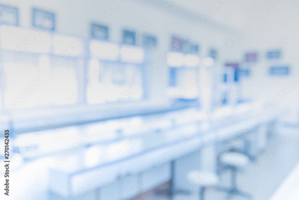 blur image of old laboratory for pharmacy background usage .