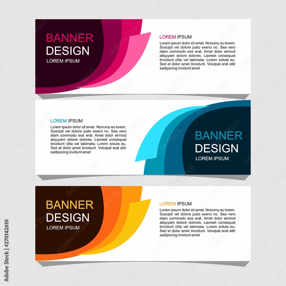 Obraz premium banner design with three choices of color variations
