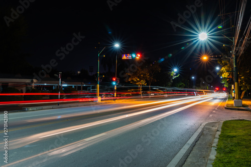  the street in Chiangmai university,Thailand on night time. © coffmancmu