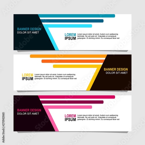 banner design with three choices of color variations