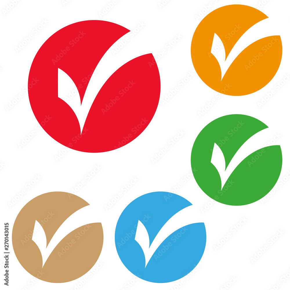 Check sign icon. Yes button. Colourful buttons. Vector Check sign icon. Yes button. Colourful buttons. Vector