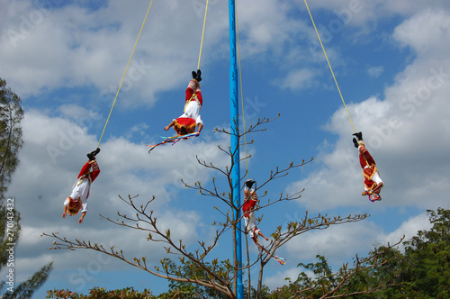 Flying Dancers at Tulum Mexico.