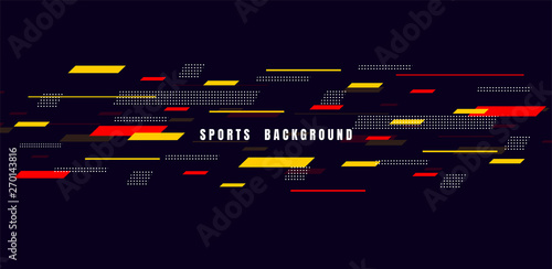Abstract colorful art for sports background. Dynamic particles. Modern science and technology element with line design. Vector illustration