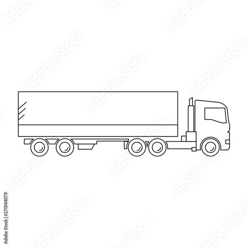 semi truck simple illustration outlines