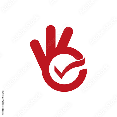 Thumb up ok sign vector illustration isolated on white background