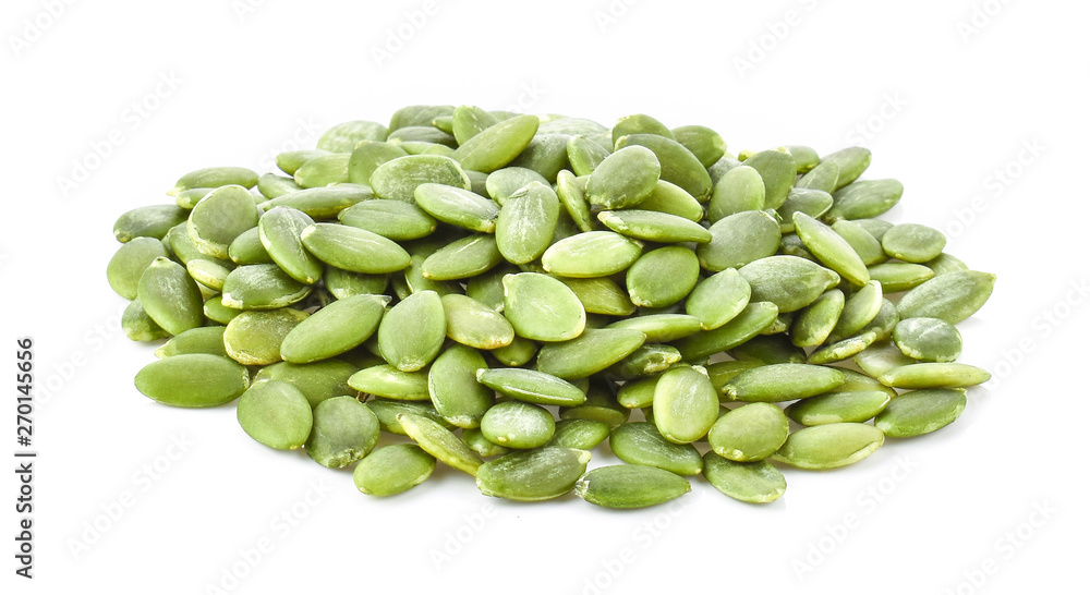 Pumpkin seeds on white background. Pumpkin seeds on white background.