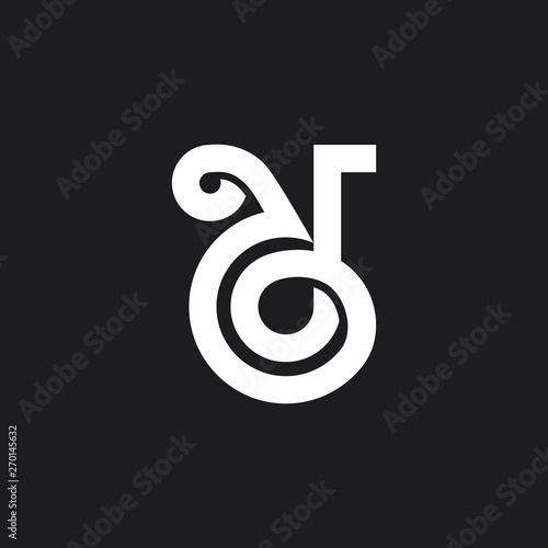 letter d overlapping curves line logo vector photo