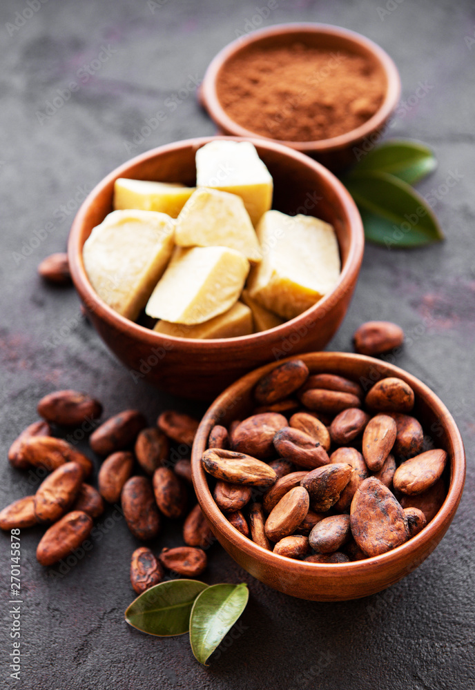 Cocoa beans, powder and cocoa butter Cocoa beans, powder and cocoa butter