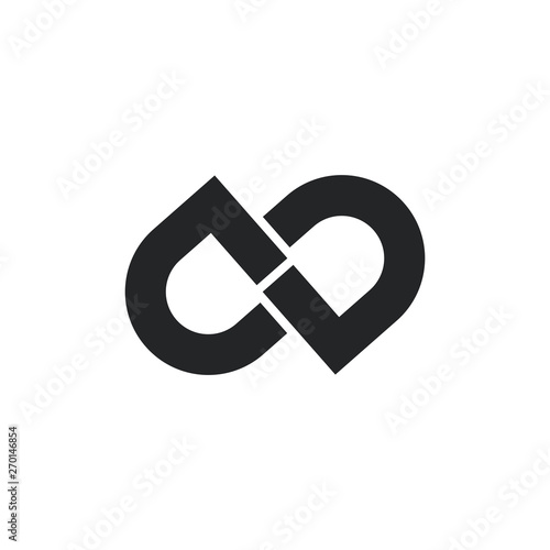letter ab simple geometric line logo vector