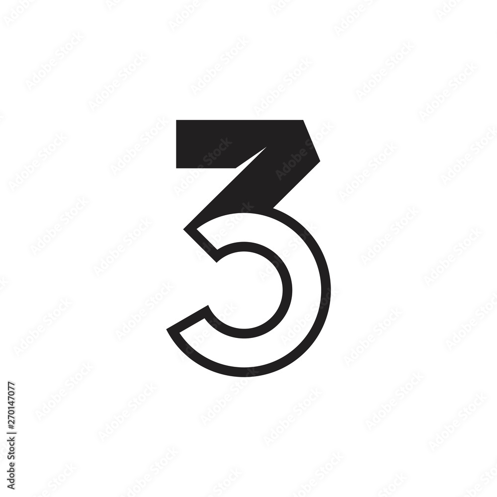 abstract number 73 simple geometric logo abstract number 73 simple geometric logo
