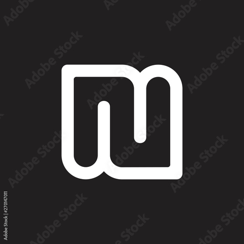 letter n simple geometric line logo vector