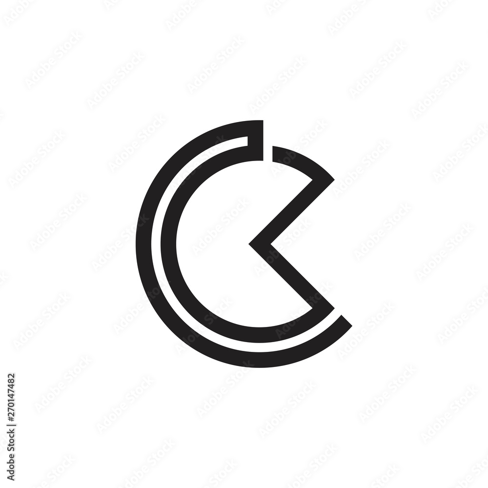 abstract letter ck stripes circle logo vector abstract letter ck stripes circle logo vector