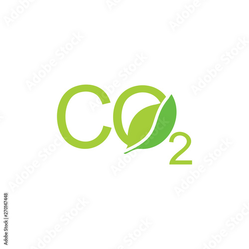 letters co2 leaf shape symbol logo vector photo