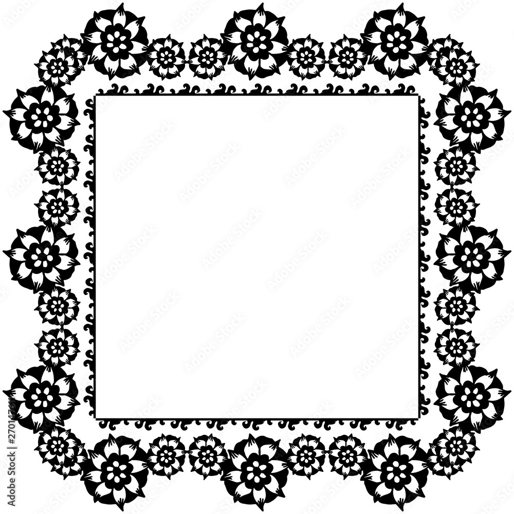 Vector illustration greeting card with drawing cute flower frame