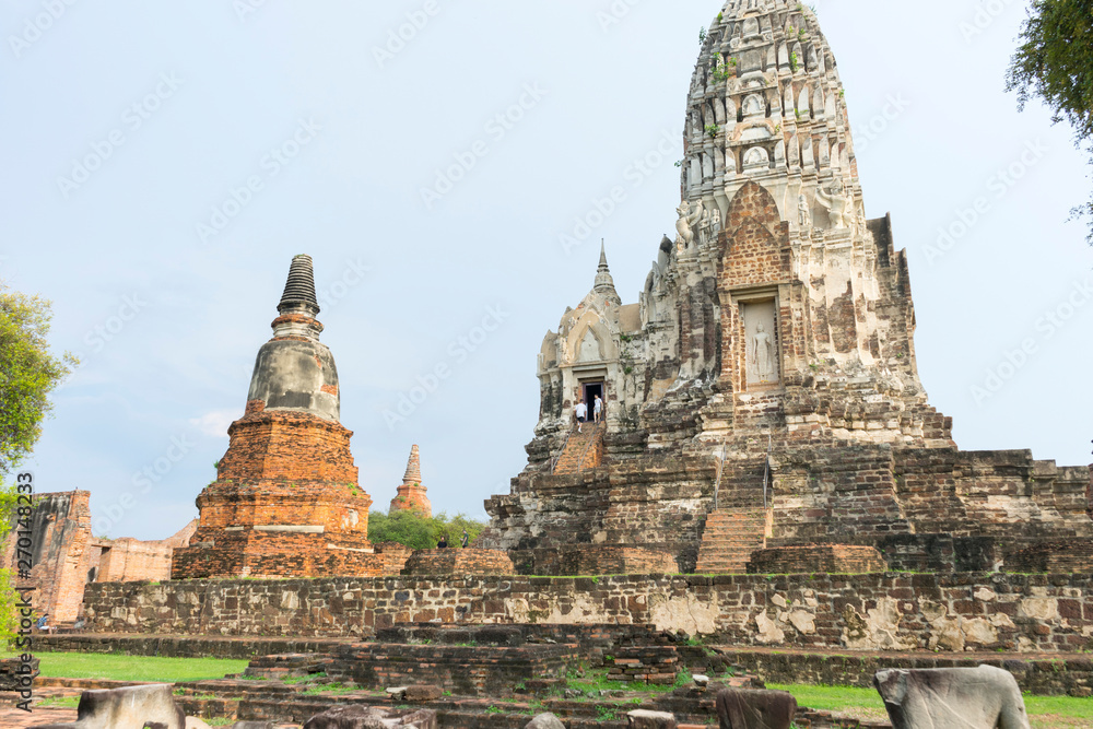 old pagoda of Wat Ratchaburana temple in Ayutthaya, Thailand