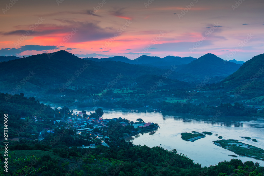 Phu-lum-duan, Landscape of  Mekong river in border  of  Thailand and Laos, Loei  province Thailand.