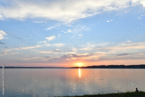 涸沼の夕景