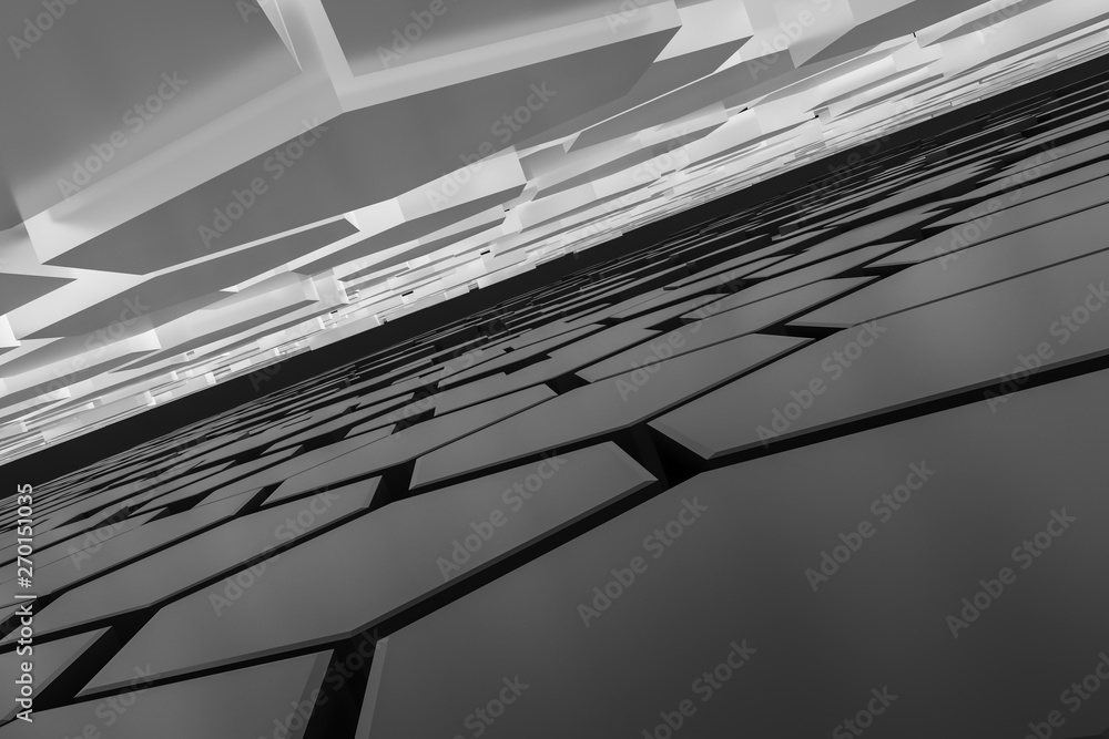 Obraz premium black and white hexagon background