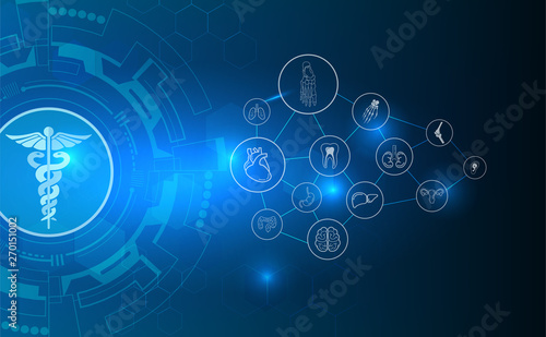 medical health care innovative element on sci fi concept background and icon organ vector illustration.