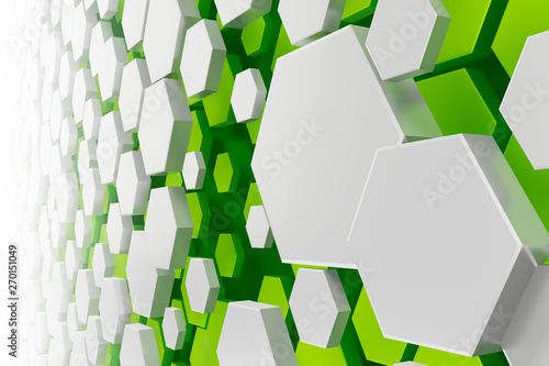 white and green hexagon bac...