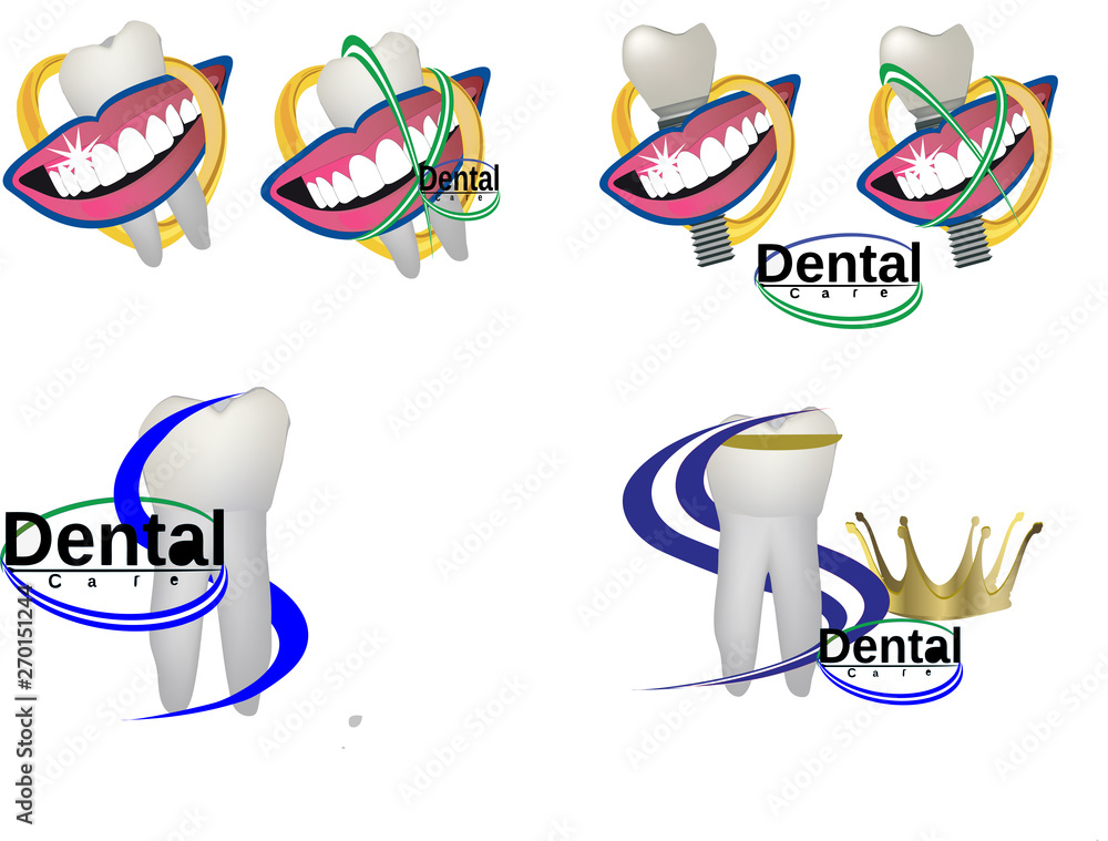 simboli denti con immagine adesivi igiene dentale
