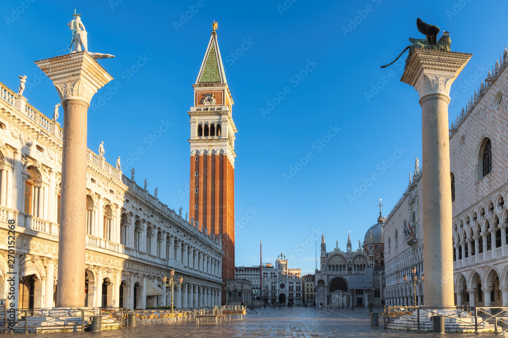 San Marco square at sunrise in Venice, Italy, 