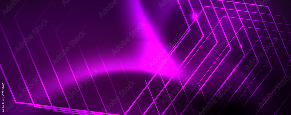 Shiny glowing design background, neon style lines, technology concept, vector Shiny glowing design background, neon style lines, technology concept, vector
