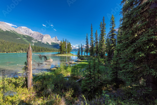 Jasper National Park, Spirit Island in Maligne Lake, Alberta, Canada.