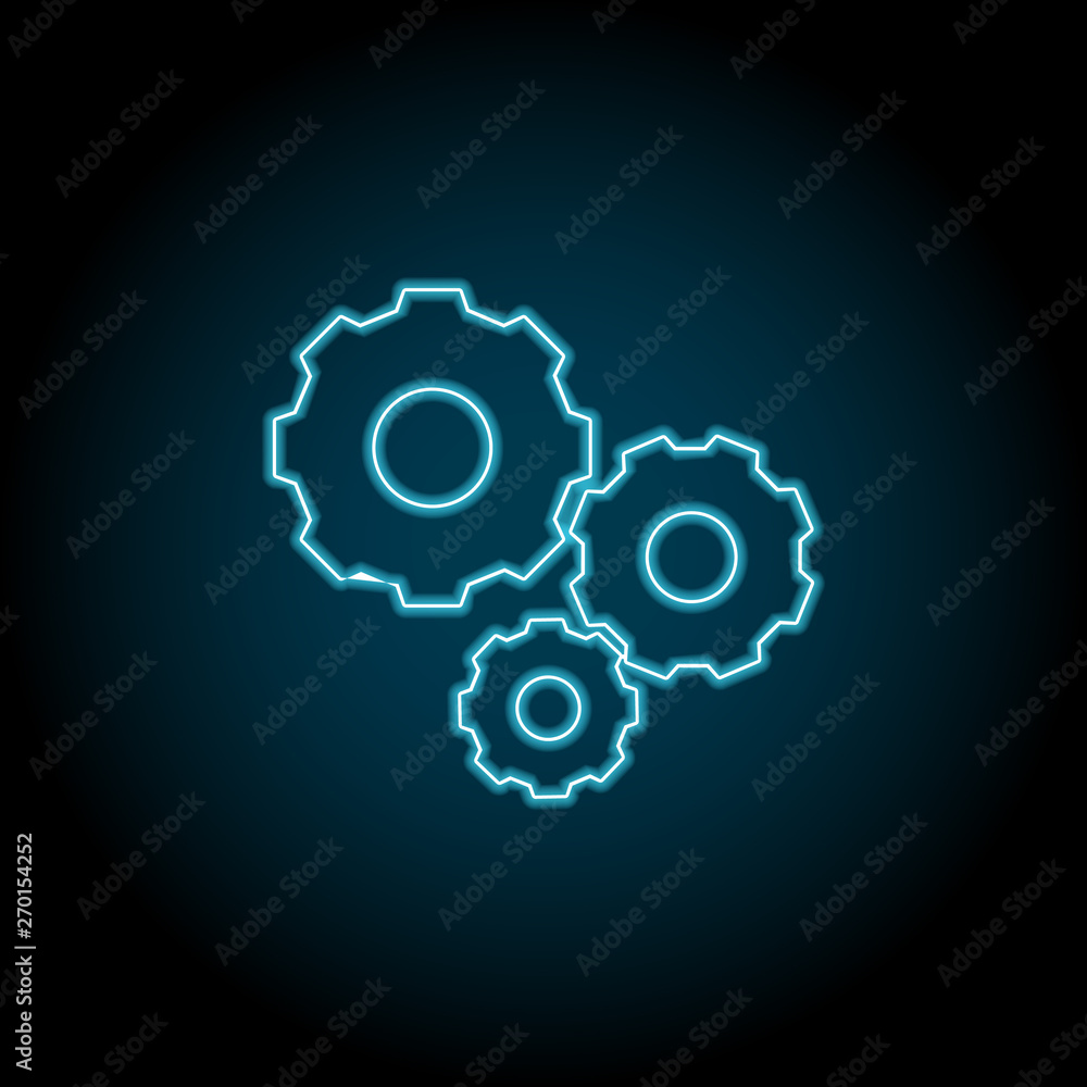 gear mechanism neon icon. Simple thin line, outline vector of charts and diagrams icons for UI and UX, website or mobile application gear mechanism neon icon. Simple thin line, outline vector of charts and diagrams icons for UI and UX, website or mobile application