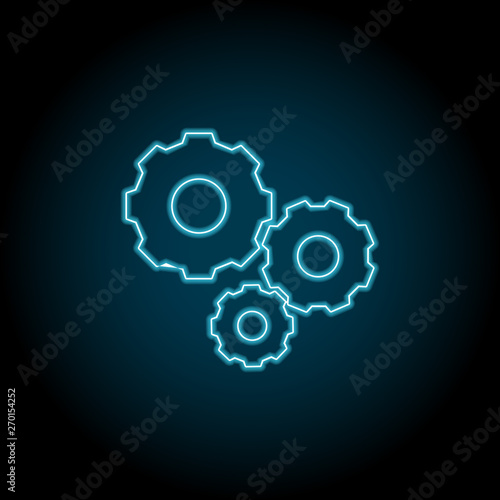 gear mechanism neon icon. Simple thin line, outline vector of charts and diagrams icons for UI and UX, website or mobile application