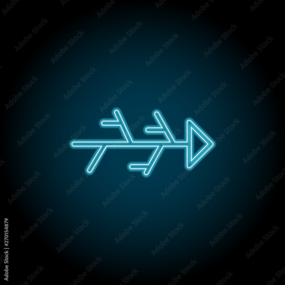 Fishbone Diagram neon icon. Simple thin line, outline vector of charts ...