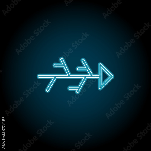 Fishbone Diagram neon icon. Simple thin line, outline vector of charts and diagrams icons for UI and UX, website or mobile application