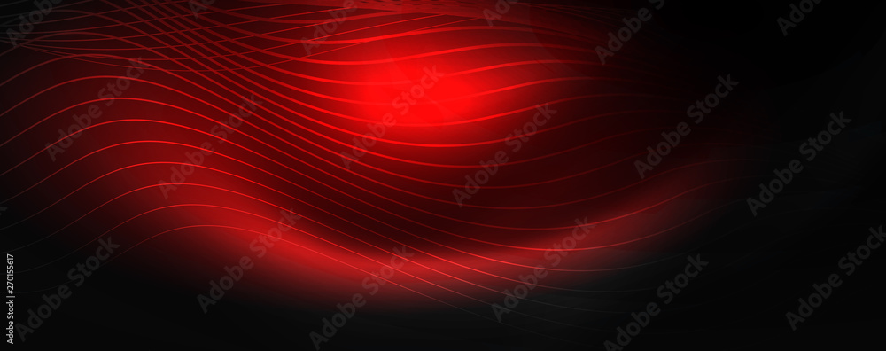 Smoky glowing waves in the dark. Dark abstract background with neon color light and wavy lines. Vector Smoky glowing waves in the dark. Dark abstract background with neon color light and wavy lines. Vector