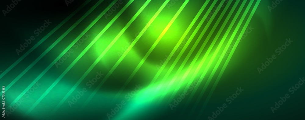 Naklejka premium Vector neon light lines concept, abstract background