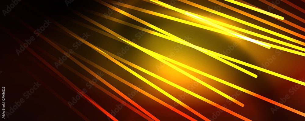Obraz premium Shiny color neon light with lines, abstract wallpaper, shiny motion, magic space light. Techno abstract background