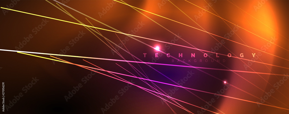 Color light with lines, outer space background, bright rays Color light with lines, outer space background, bright rays