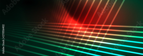 Vector neon light lines concept, abstract background