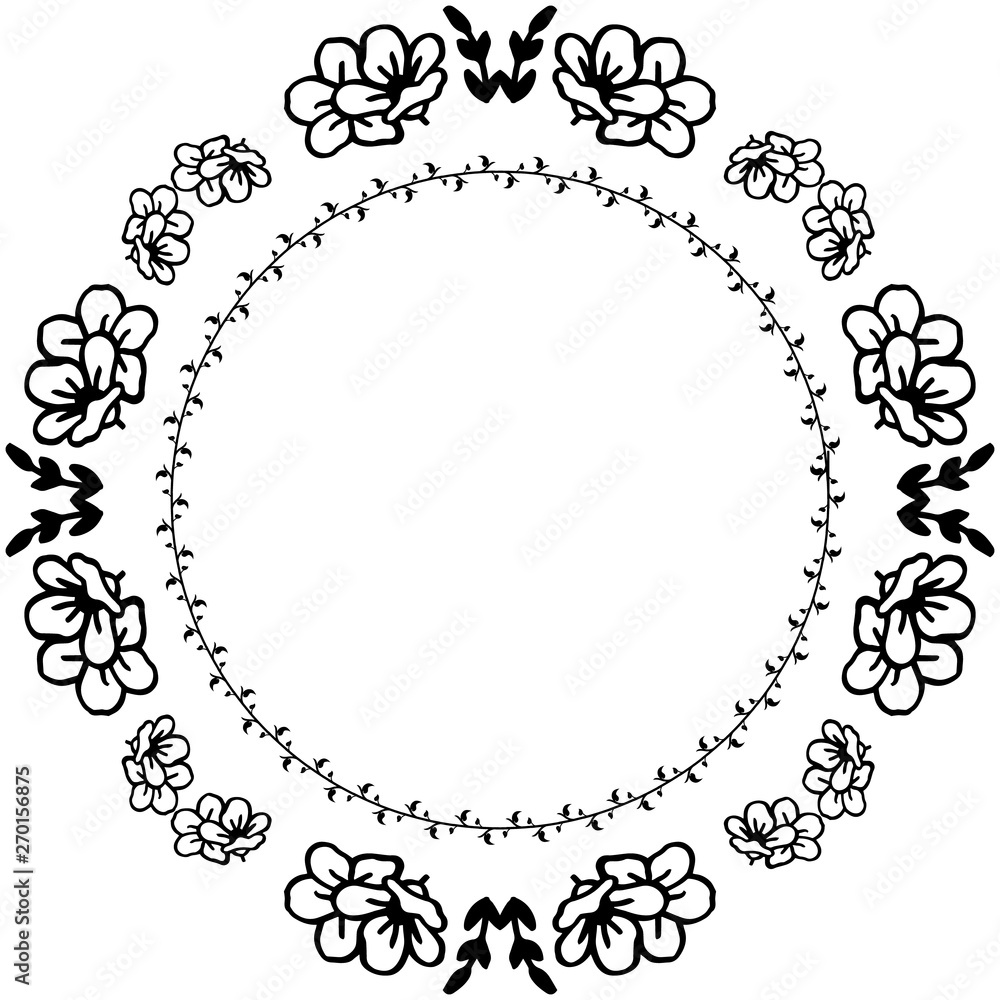 Vector illustration design poster with various pattern flower frame