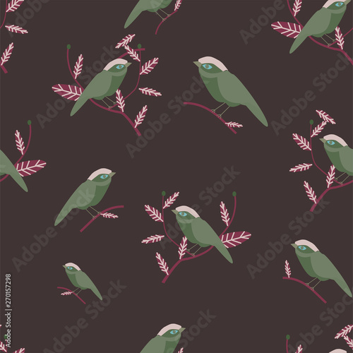 lovebird seamless pattern hand drawn vector