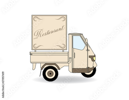 Italienisches Dreirad Werbeträger Restaurant