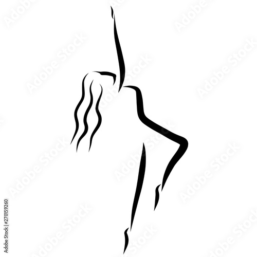 girl dancing or doing gymnastics, abstract pattern