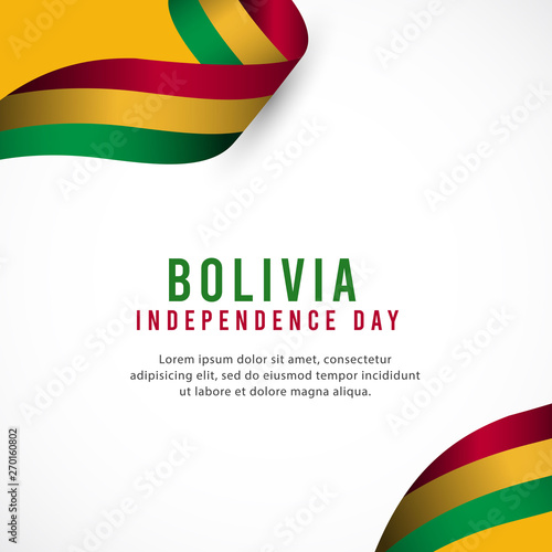 Free Download Bolivia independence day vector template. Design for banner, greeting cards or print. - GFXLoad