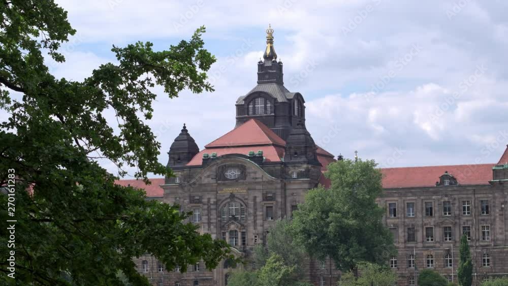 The majestic building of the state Chancellery of Saxony on the Northern Bank of the Elbe in Dresden. The majestic building of the state Chancellery of Saxony on the Northern Bank of the Elbe in Dresden.