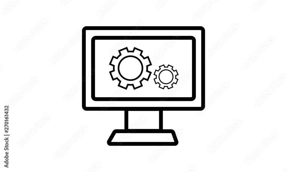 Service monitor icon for support and maintenance Service monitor icon for support and maintenance